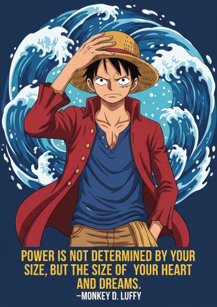 Monkey D. Luffy One Piece Inspirational Quote Poster