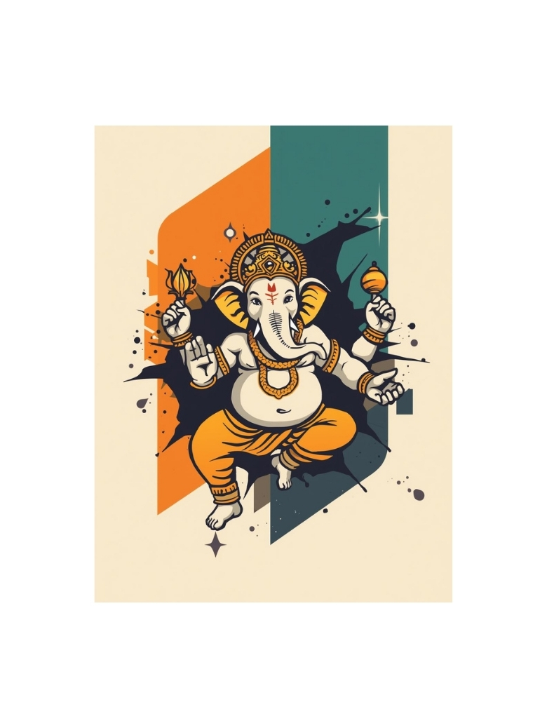 Pop Art Ganesh Poster | Modern Spiritual Decor by Siddhani