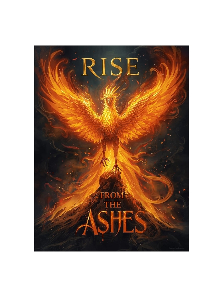 "Rise From The Ashes" | Epic Phoenix Rebirth & Resilience Poster