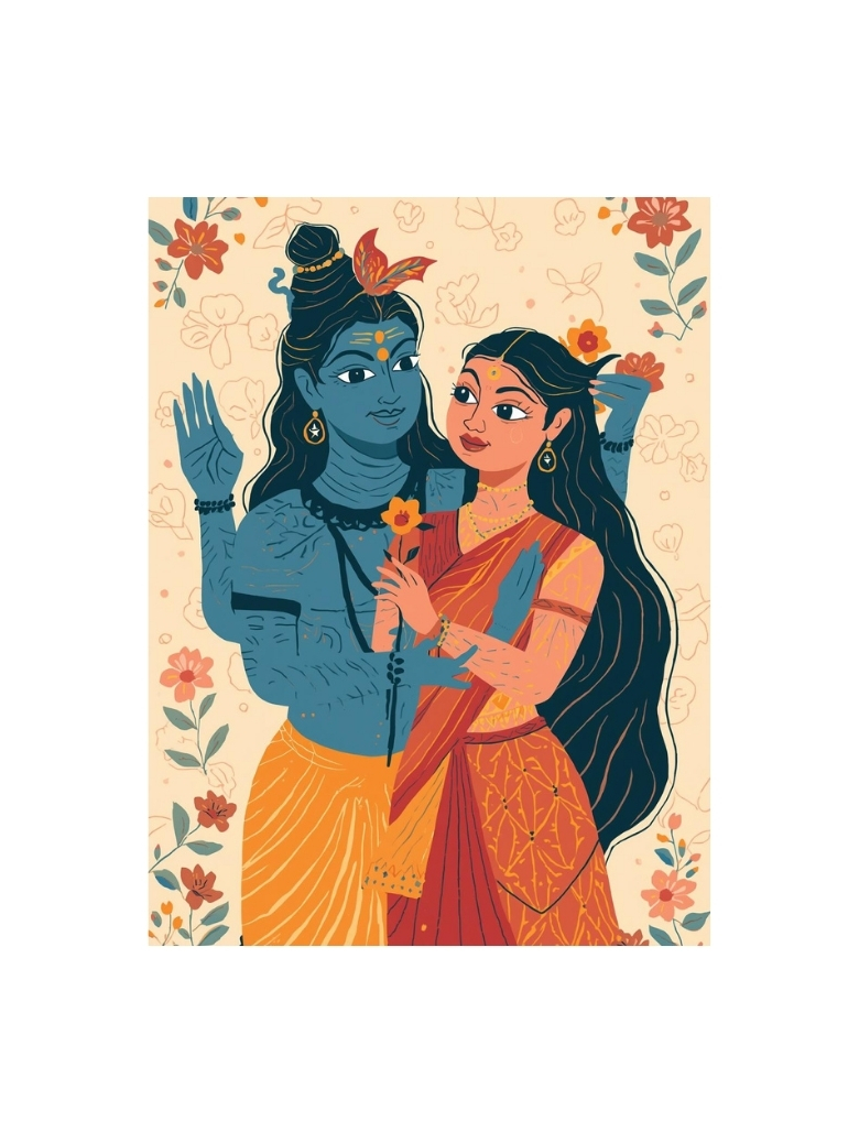 Divine Shiva Shakti Art Poster by Siddhani