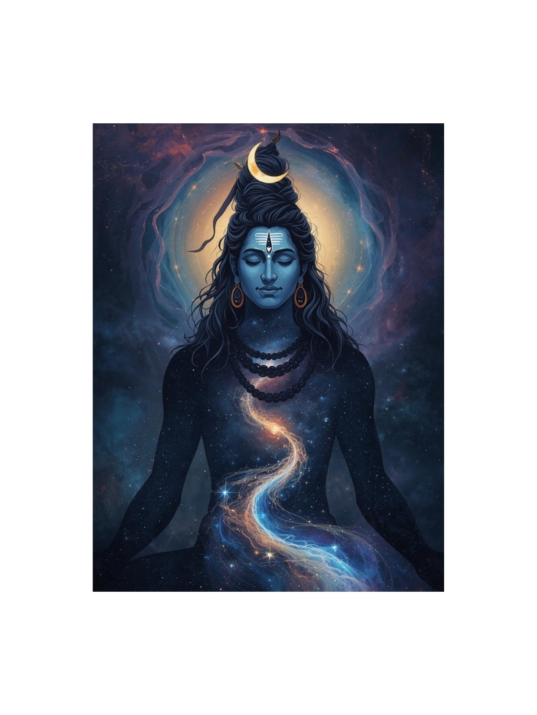 The Infinite Mahadev: Lord Shiva as Celestial Consciousness Art Print