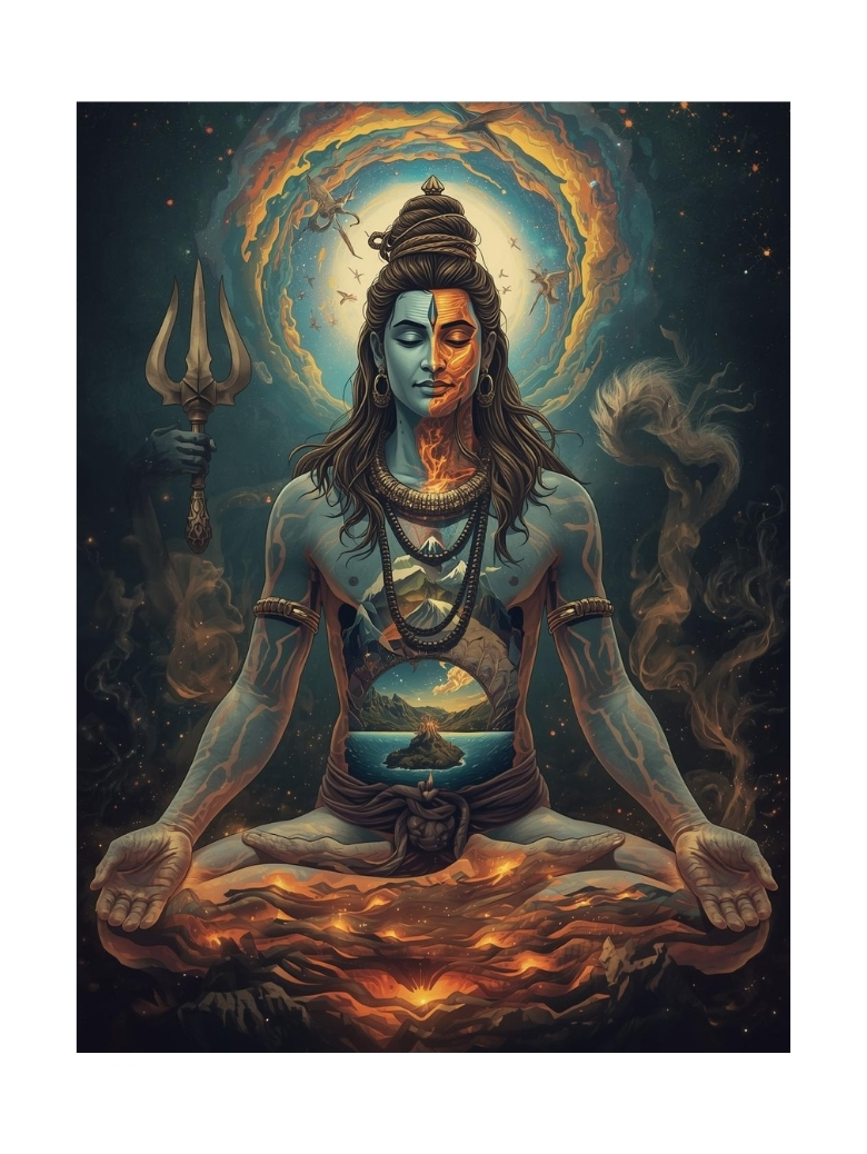 Aham Brahmasmi: Visionary Lord Shiva as the Cosmos Art Print