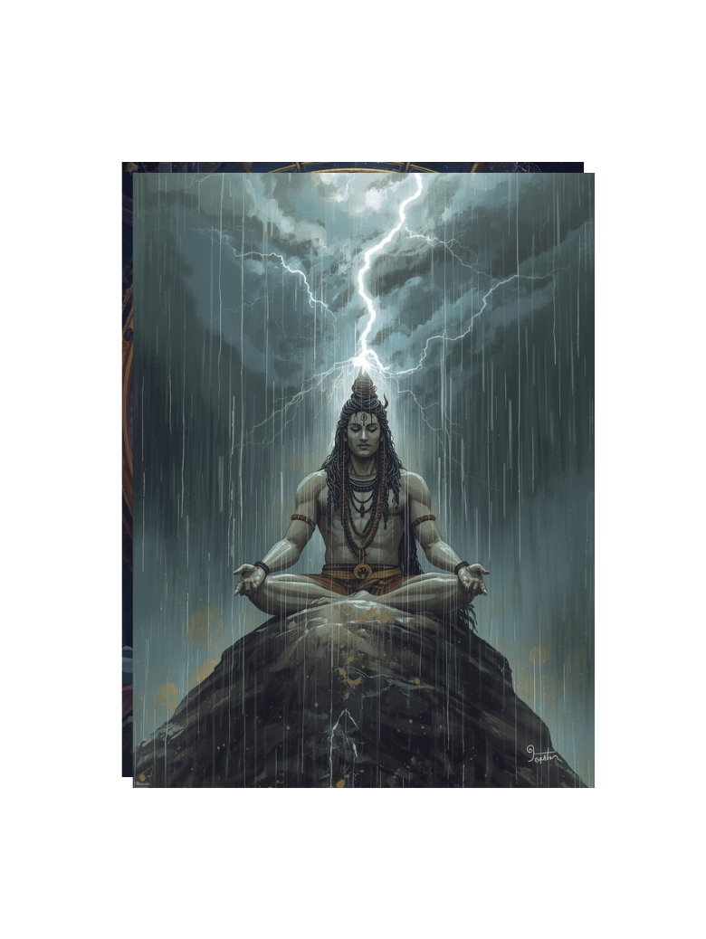 Rudra's Serenity | Powerful Meditating Shiva Wall Art
