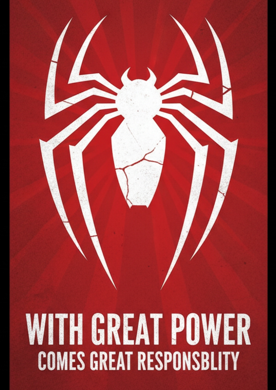 Spider-Man Great Responsibility Quote Poster