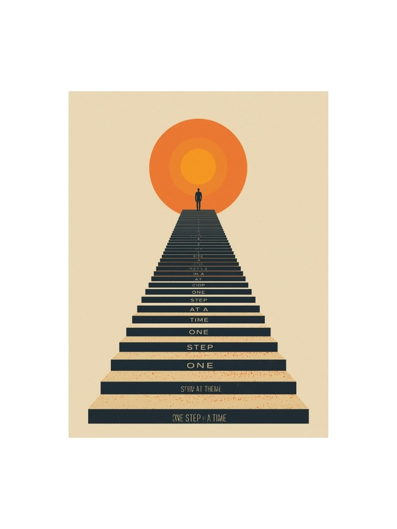 "One Step At A Time" Motivational Art Print