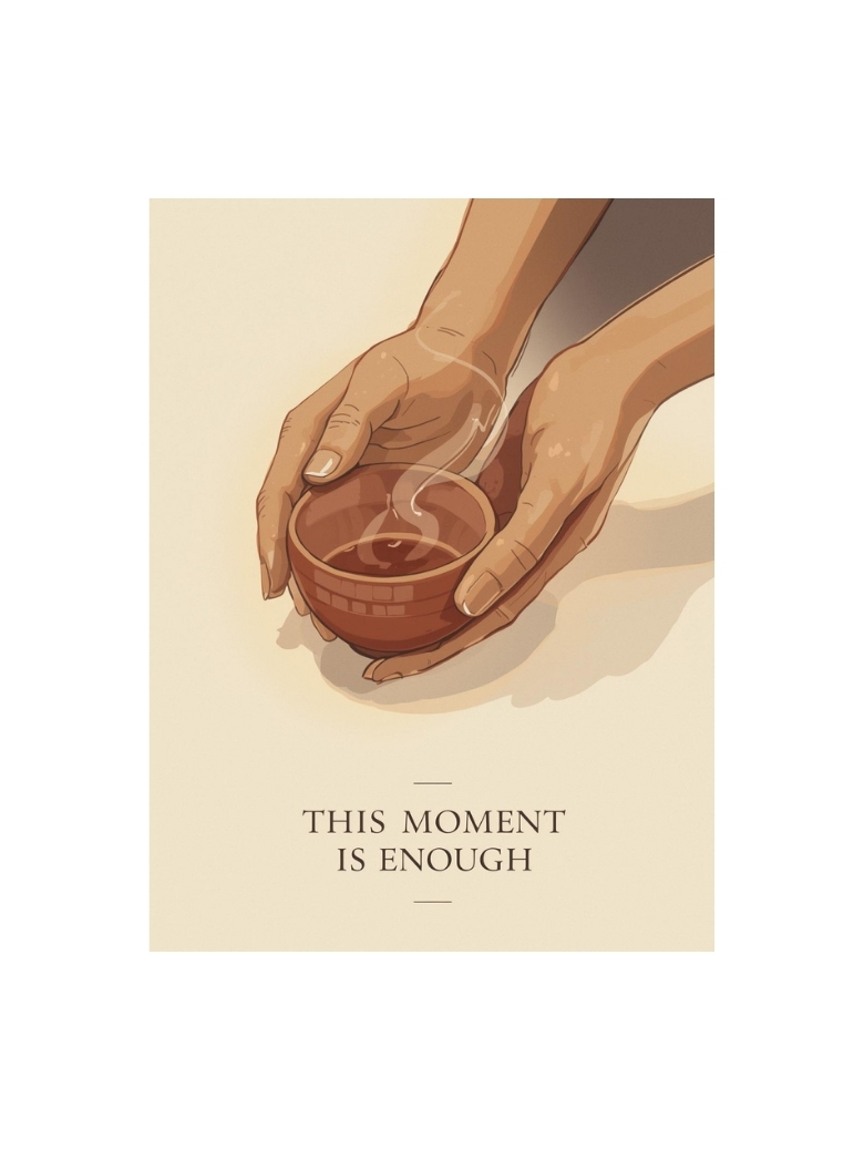 "This Moment Is Enough" | Mindfulness & Self-Care Art Poster